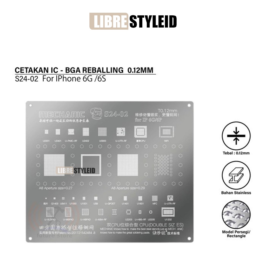 MECHANIC S24-38  CETAKAN IC 0.12M Qualcomm APQ8084 CPU/BGA529 EMCP Universal For Samsung NOTE4 Serie