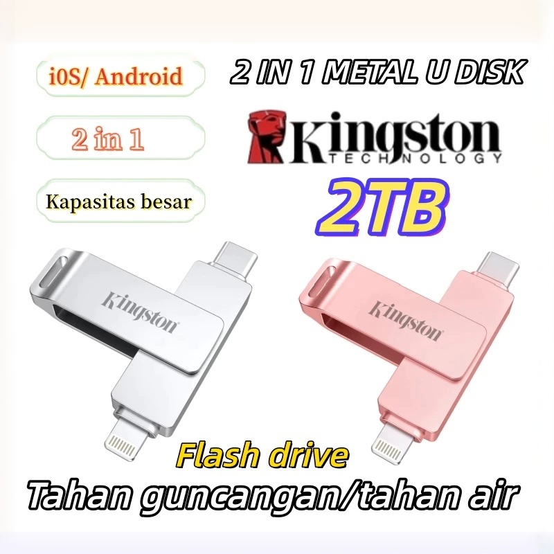 2TB TYPE-C Flashdisk OTG Kecepatan Tinggi, Driver Flash Logam USB, Flash Drive Untuk IOS/ Android Da