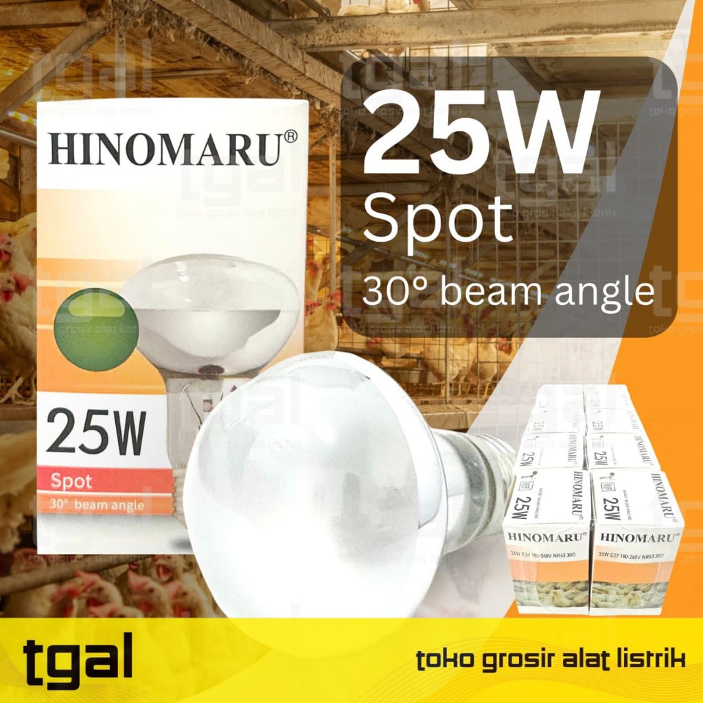 Hinomaru Lampu Ayam Hangat 25W Kuning / Bohlam Lampu Penghangat