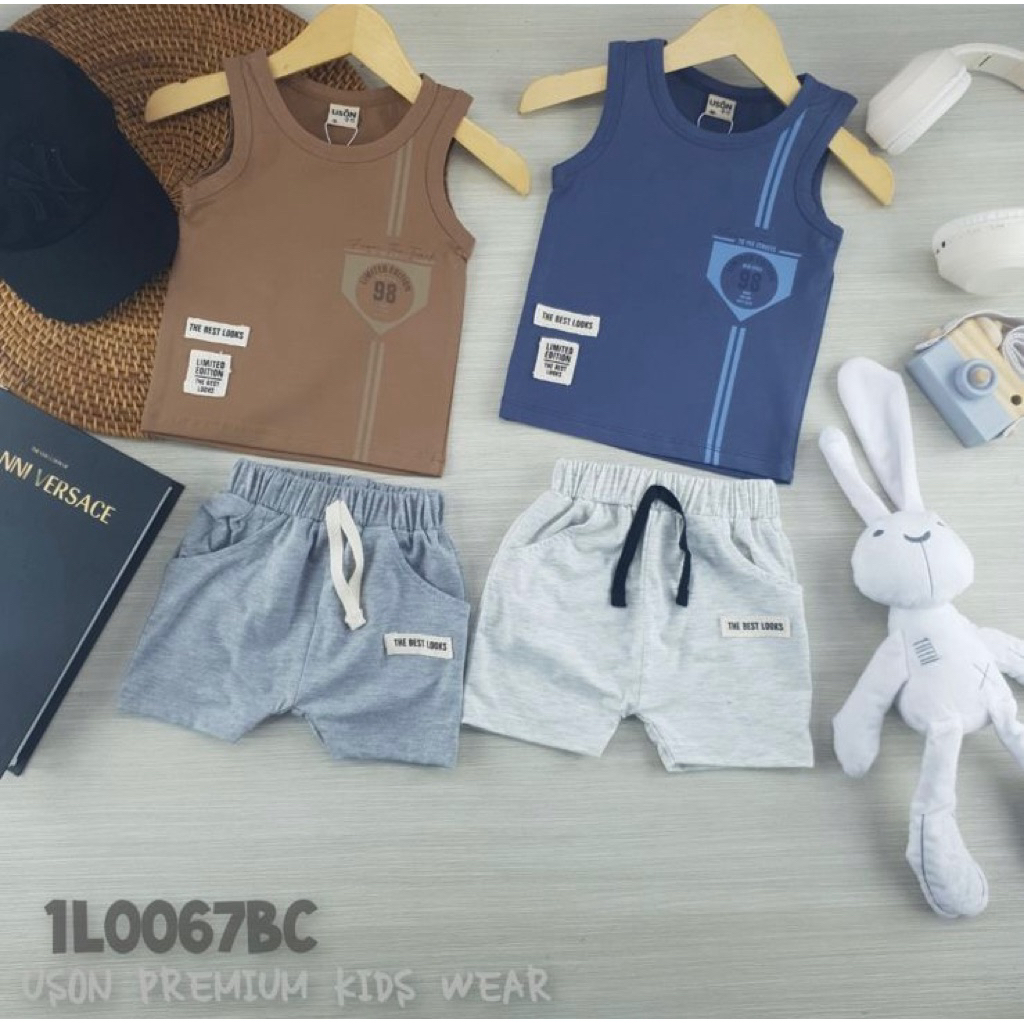 setelan anak cowok USON 0067 lekbong kaos size S-130