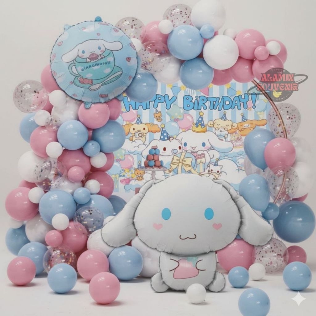 Paket Balon Cinnamonroll Ulang Tahun Anak Perempuan Set Dekorasi Ultah Garland Anak Perempuan