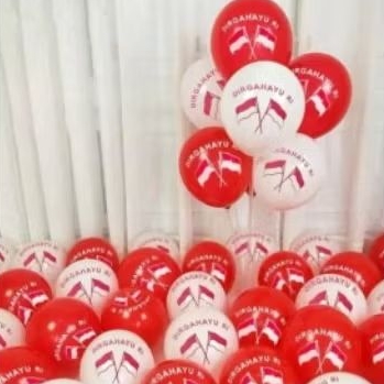 BALON LATEX MERAH PUTIH BALON DIRGAHAYU BALON AGUSTUSAN BALON MERAH PUTIH