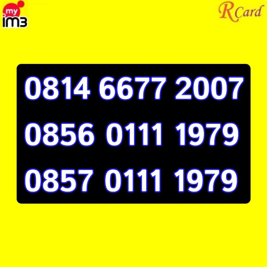 Perdana Nomor Cantik IM3 Indosat Prefix 0814 Tahun 6677 2007 1111 0111 1979
