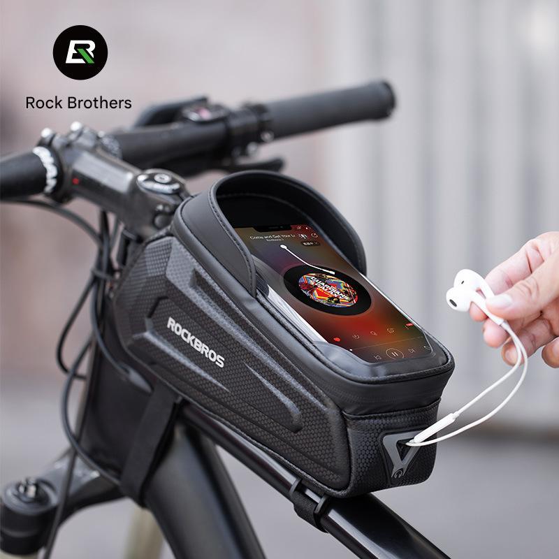 Rockbros B68 Tas Sepeda Hard Shell Carbon | Tas Frame Depan Sepeda + Holder HP Waterproof Road Bike