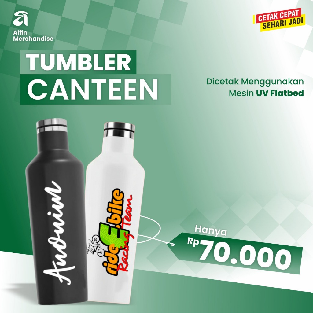 Tumbler Canteen Custom 475 ml | Tumbler Custom Laser Souvenir Promosi
