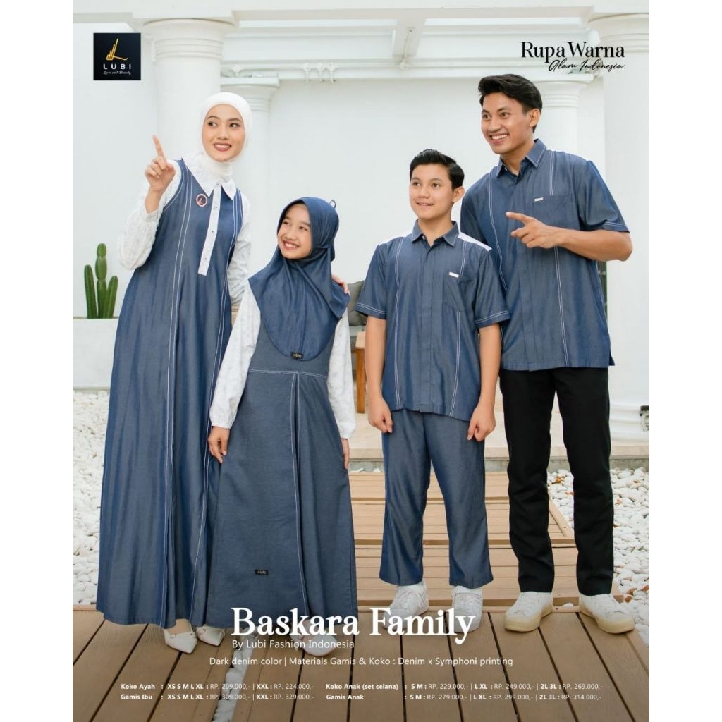 Lubi Baskara Family Dark Denim Color Sarimbit Lubi Sarimbit Terbaru Couple Keluarga Lubi Couple Kelu