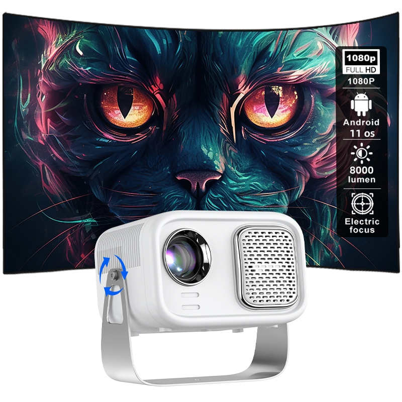 QIAOLET Proyektor Mini K1A Android 11os Projector 8000 Lumens Konek Hp Laptop Smart LCD Proyektor An