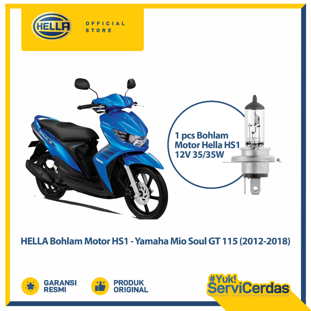 Bohlam Motor Hella Yamaha Mio Soul GT 115 (2012-2018) HS1 12V 35/35W PX43T Standard - Lampu motor