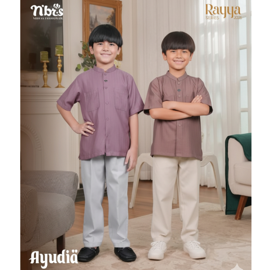 READY  KOKO ANAK AYUDIA COPPER TARO BY NIBRAS FASHION MUSLIM KEMEJA LENGAN PENDEK BAJU BUSANA MUSLIM