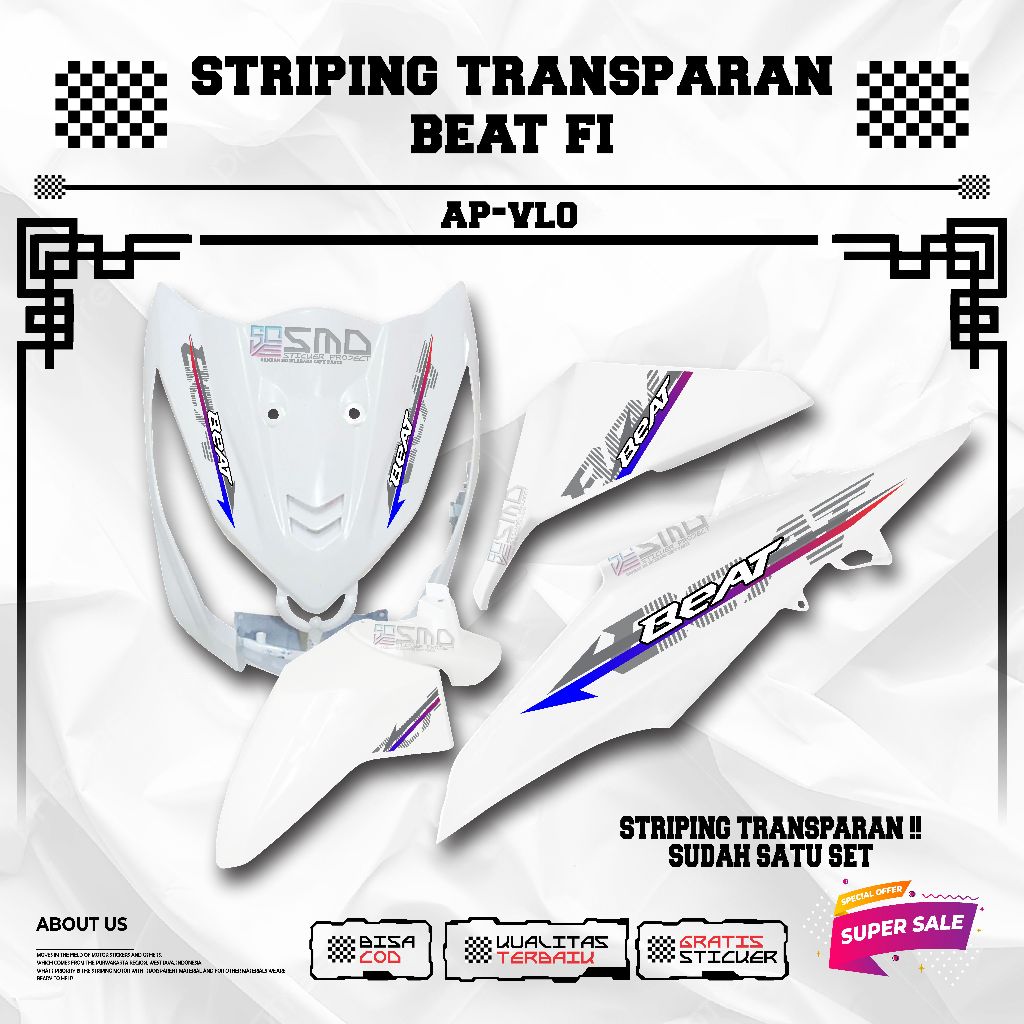 STRIPING BEAT FI TRANSPARAN MOTIF LIS BEAT SIMPLE