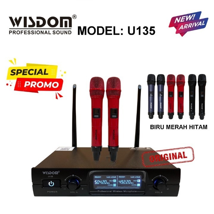 Mic WIRELESS ORIGINAL WISDOM Microphone Wisdom Wireless U-135 / Mic Wireless Wisdom Original