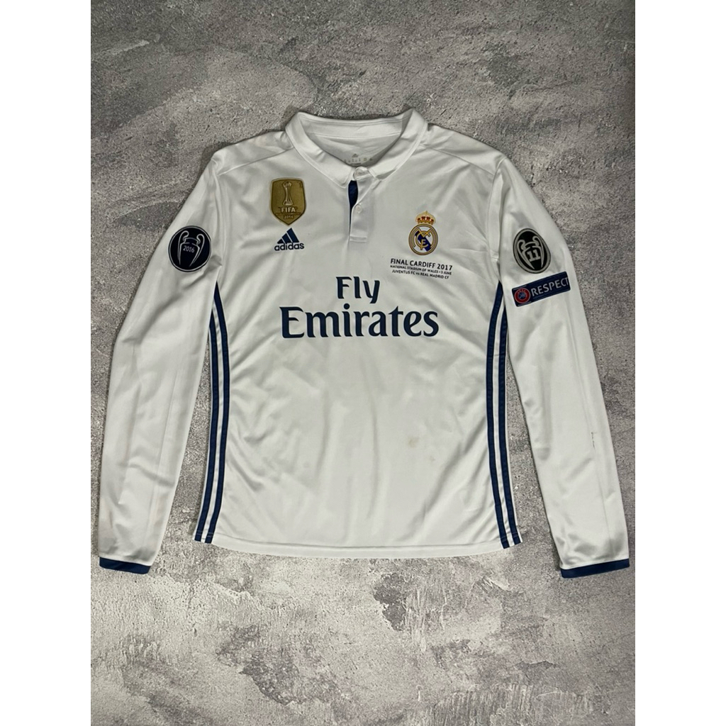 Jersey Real Madrid Final UCL 2016/2017 Nns Ronaldo Longsleeve Full Patch