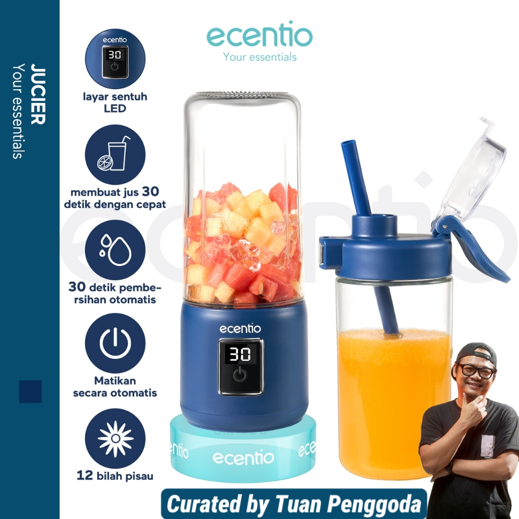 [Exclusive MarkasTuanPenggoda berbagi X Display] ecentio LED touchscreen juicer portable Dual Cup bl