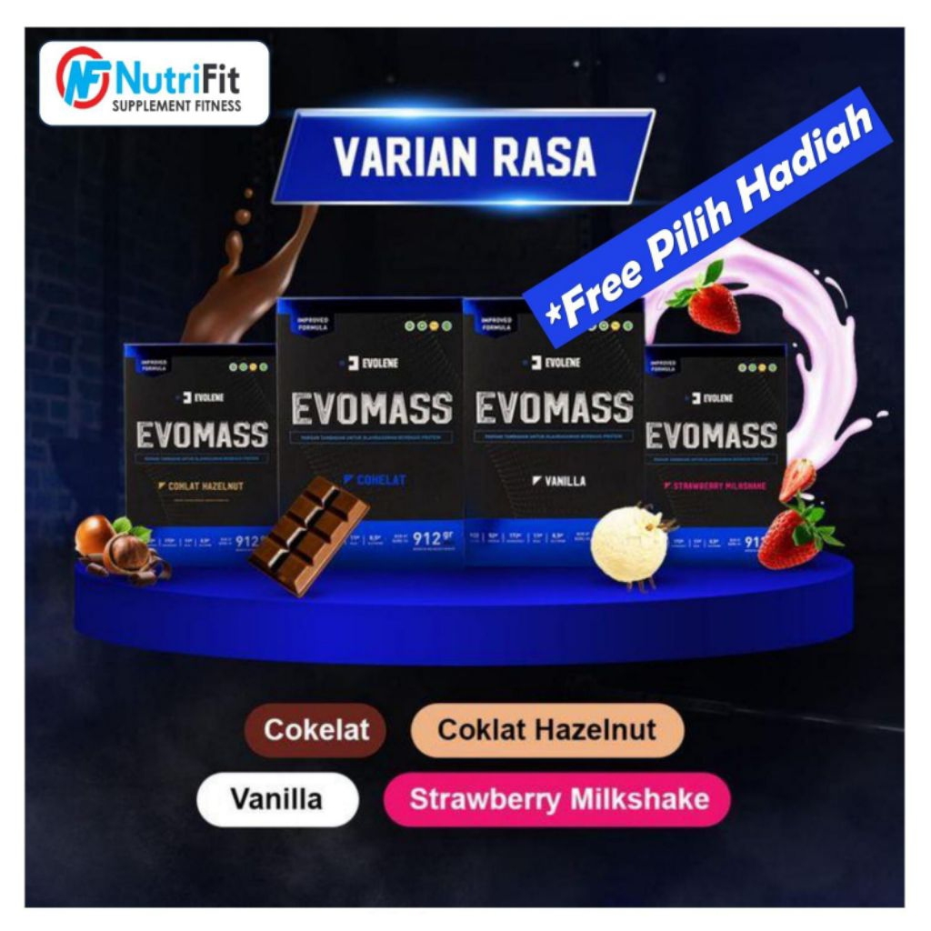 Evomass Kemasan 912 gram / 2lbs Pilih Hadiah