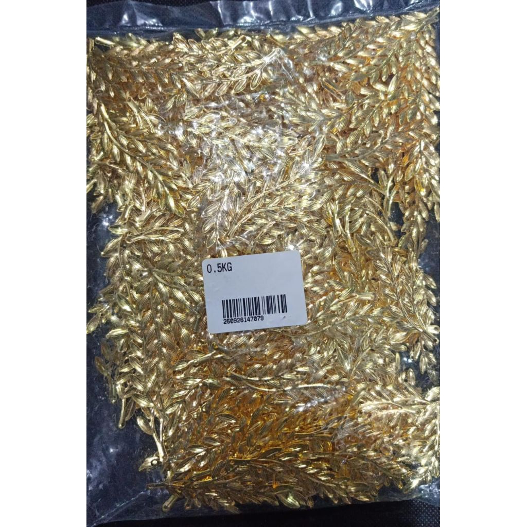 AKSESORIS LEMPENGAN DAUN PADI EMAS ISI 500GR (PROMO)