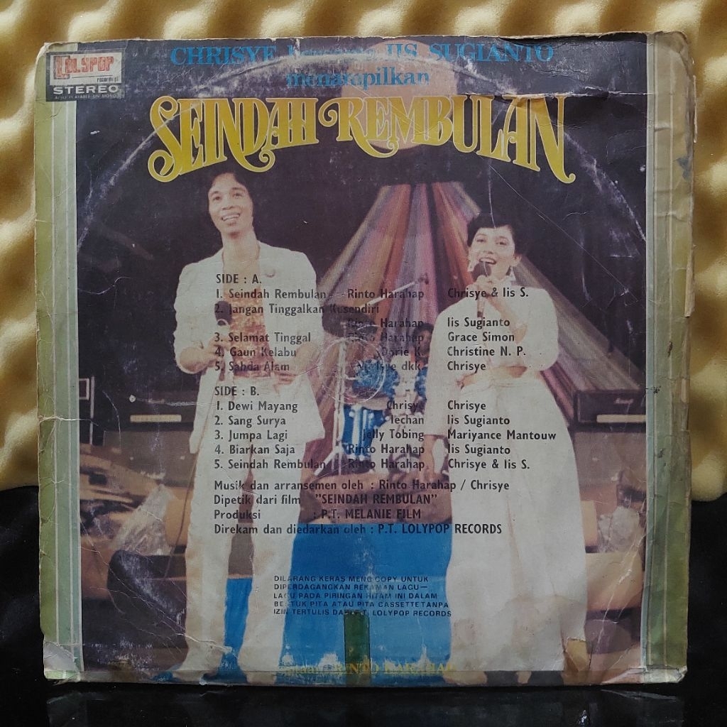 Vinyl Piringan Hitam Chrisye & Iis Sugianto - Seindah Rembulan