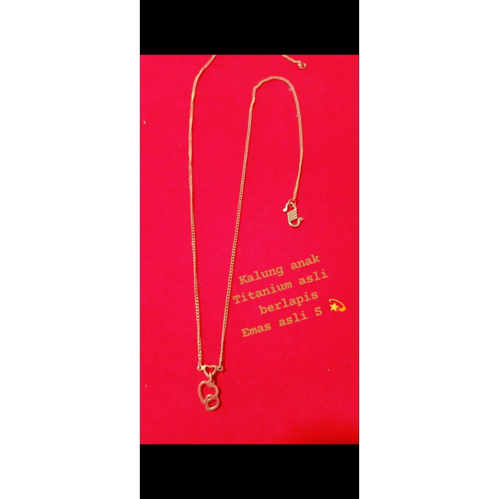 kalung titanium asli berlapis emas asli 23 karat