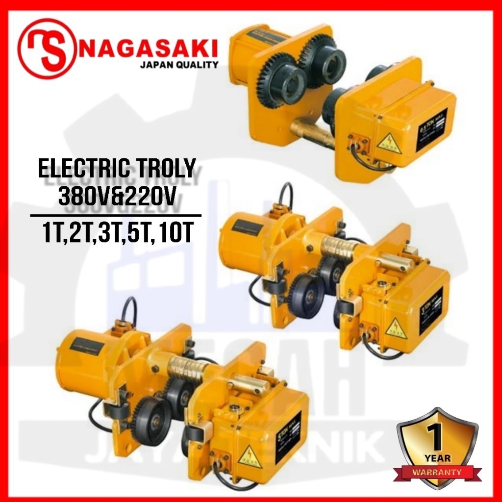 ELECTRIC TROLLY HOIST KAPASITAS 10 TON 380V/3 PHASE NAGASAKI JAPAN QUALITY