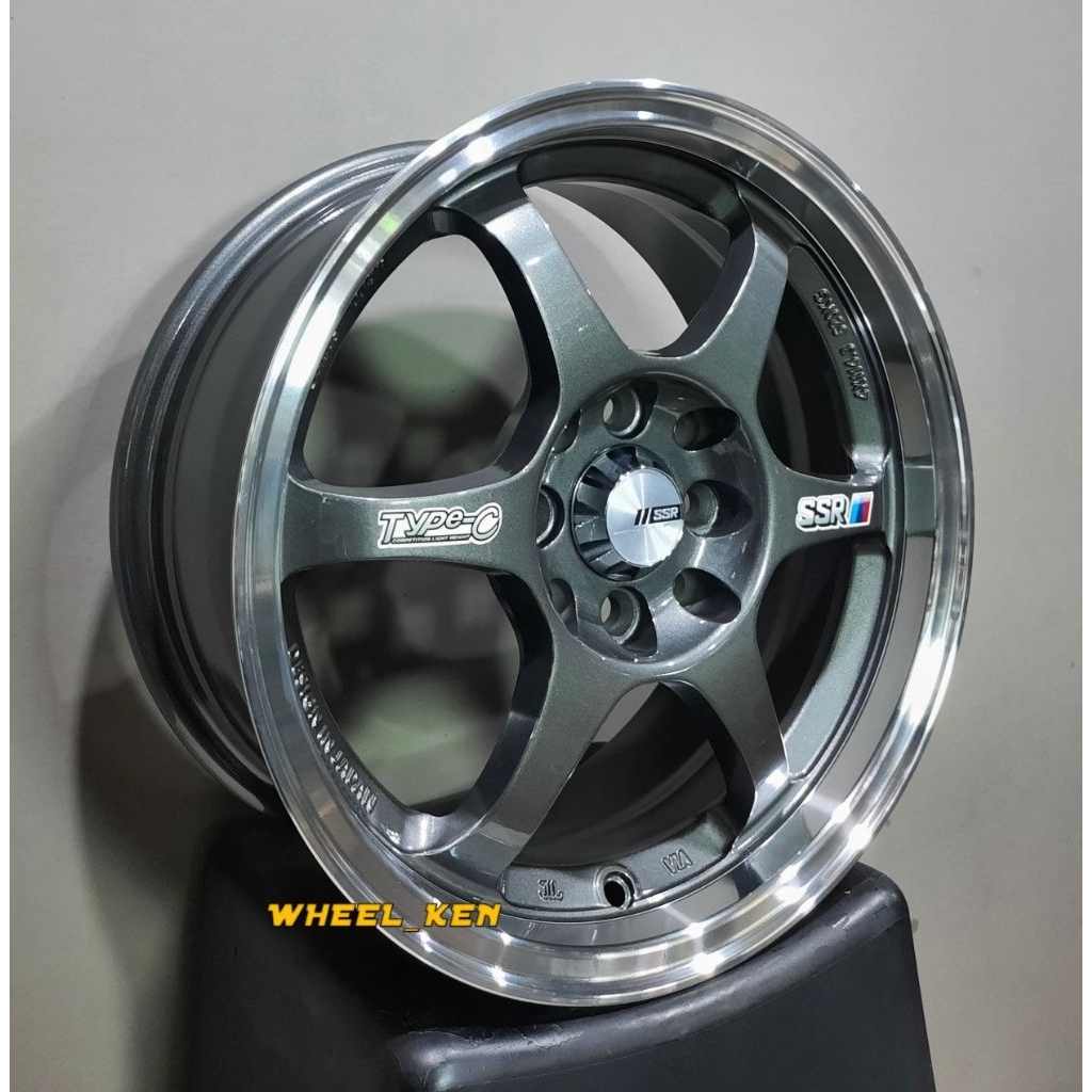 VELG SSR TYPE C RING 15X7 PCD 4X100 DAN 4X114 GUN METAL LIP POLISH
