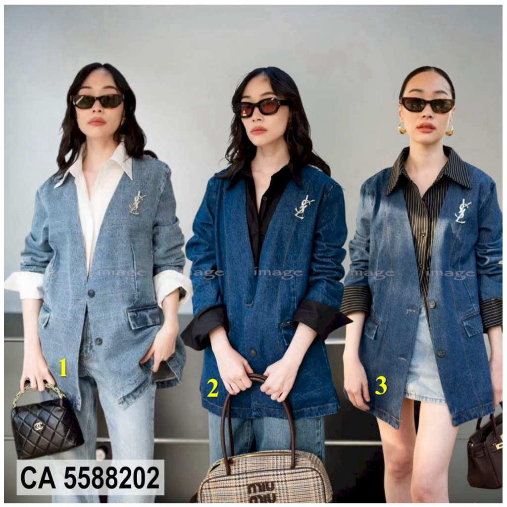 termurah blazer jeans mix katun ys free bros tag label