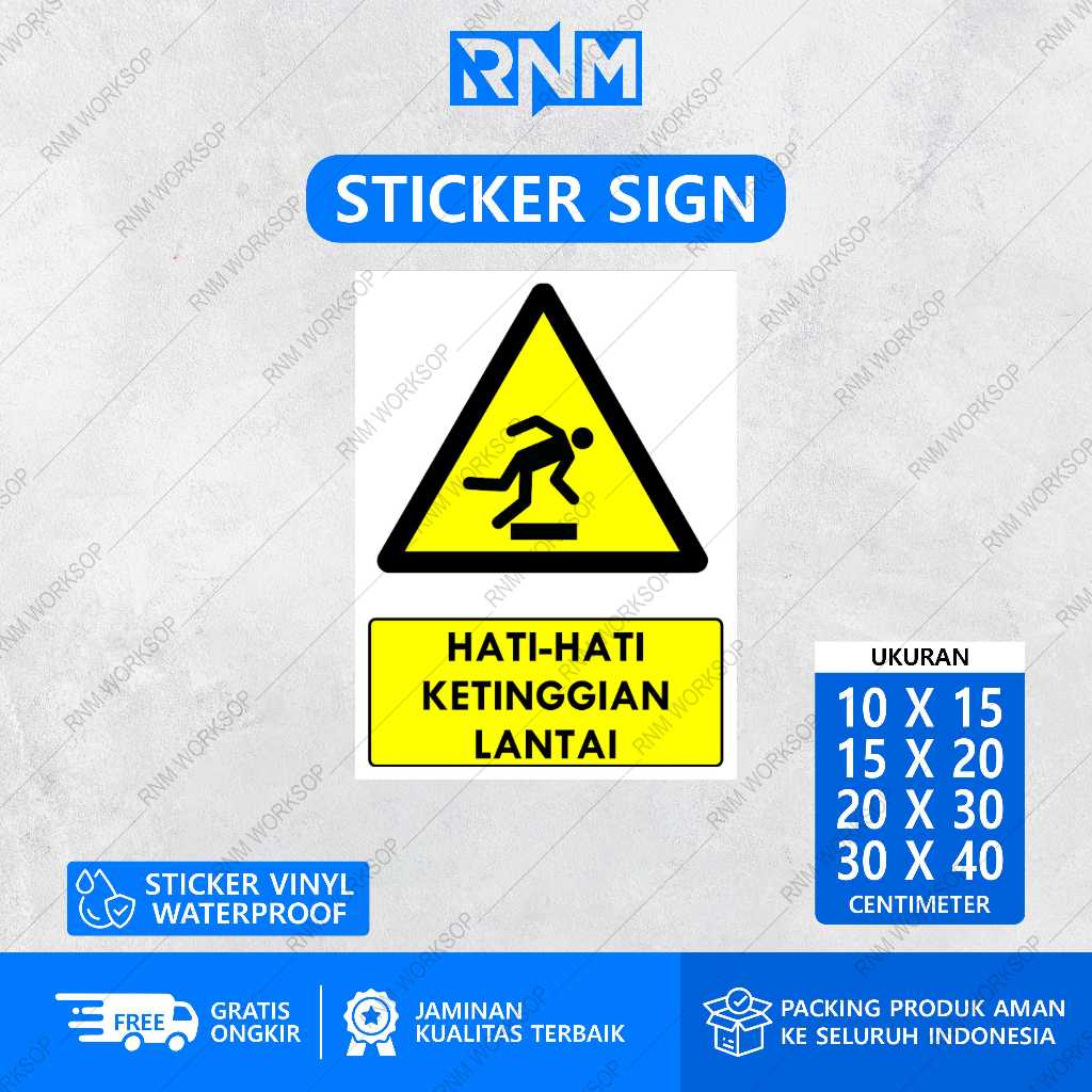 STIKER SAFETY SIGN RAMBU K3 HATI - HATI KETINGGIAN LANTAI