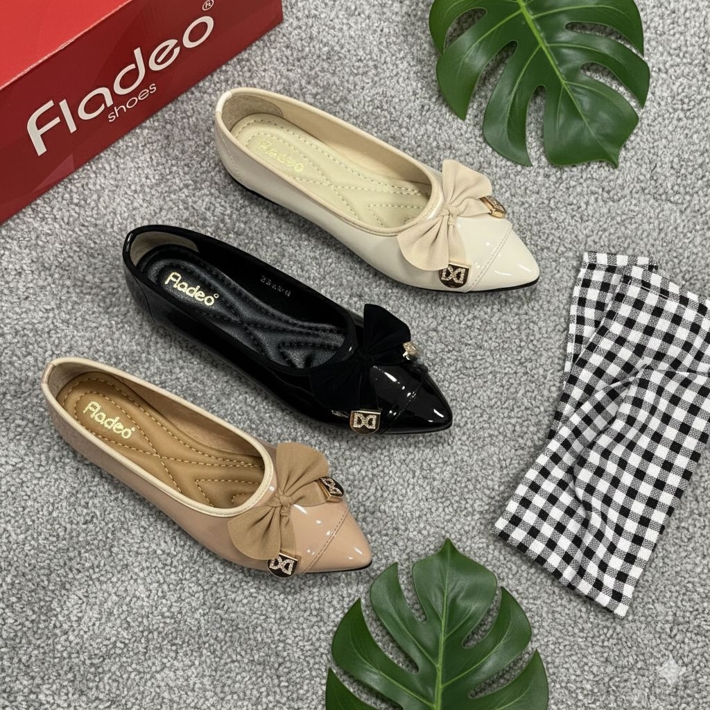 Sepatu Flat Shoes Wanita Berkualitas Sol Karet Anti selip fld Q11