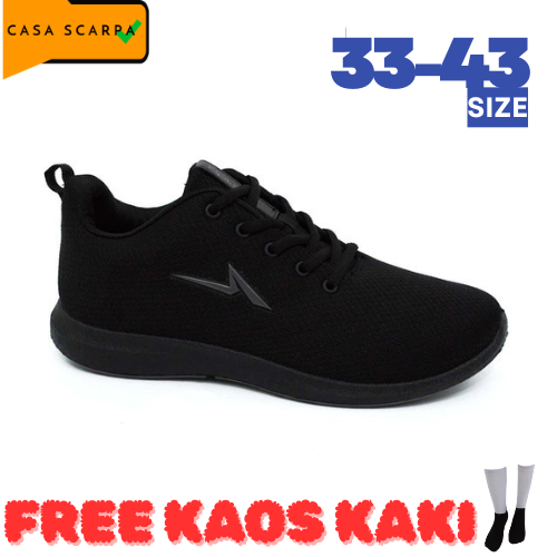 SEPATU SEKOLAH ANAK SD SMP SMA / SEPATU ANDO HITAM PUTIH HITAM POLOS/ SEPATU SEKOLAH THOMAS ANDO