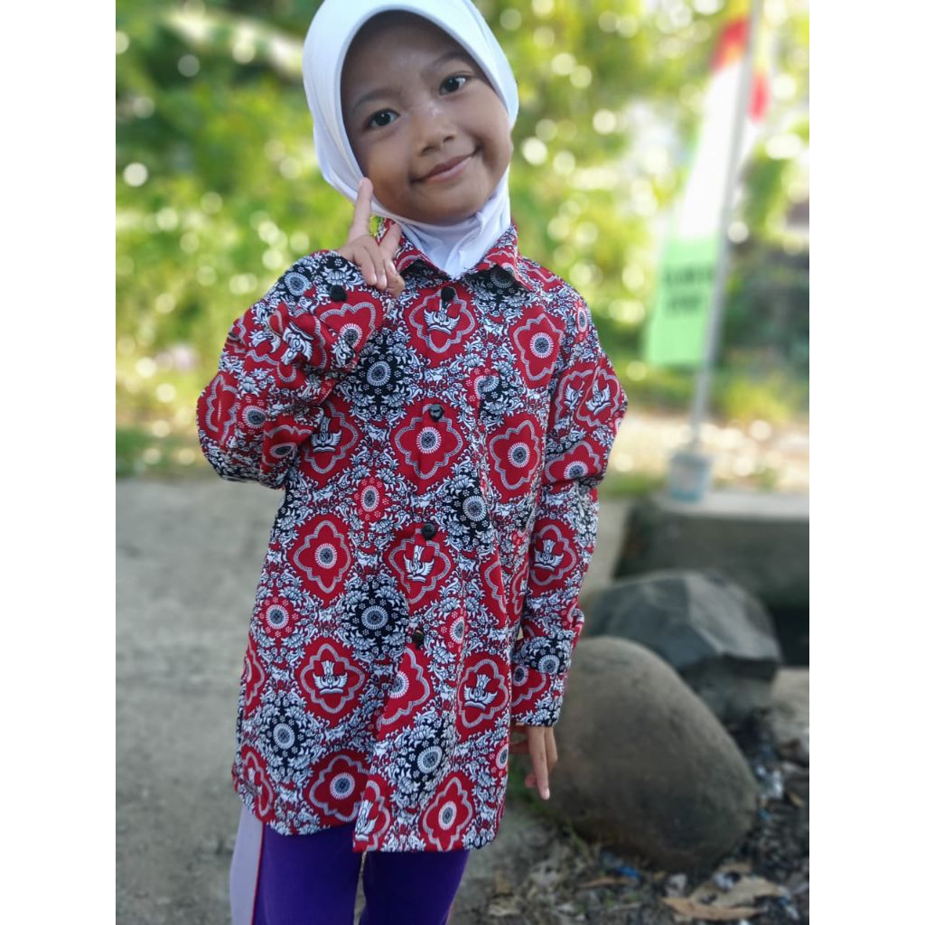 seragam batik SD negeri lengan panjang