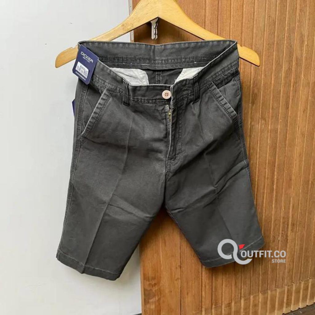 Celana Pendek Pria Bahan Katun Tebal Halus Merk DICKER Kualitas CARDINAL Hitam Polos Pantai Bali Den