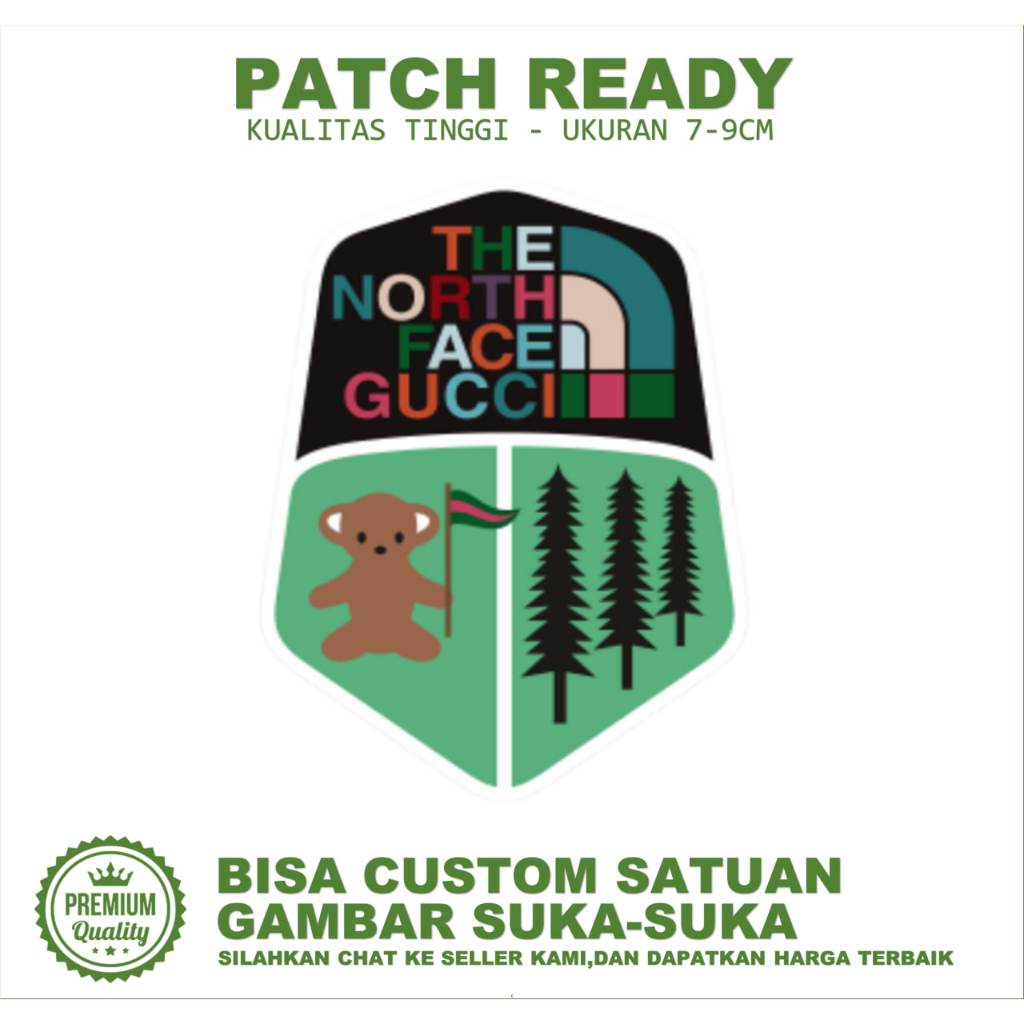 EMBLEM PATCH BORDIR GAMBAR LOGO THE NORTH FACE GUCCI EMBROIDERY TESTIMONI-BC