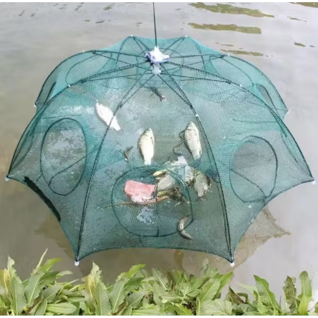 Perangkap Bubu Payung Alat Jaring Pancing Jala Ikan Udang Kepiting Lele Lobster Sungai