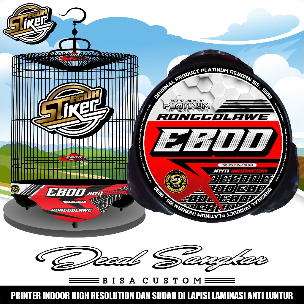 Stiker Tebok Murai Motif Racing Ebod Ronggolawe