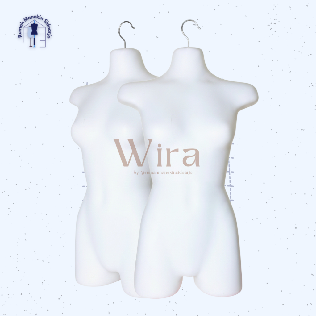 Manekin Body Gantung Wanita Putih Plastik | Patung Dinding Cewek Dewasa Display Baju | Patung Dindin