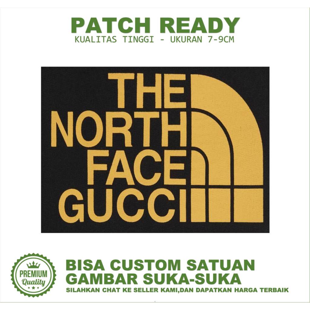 EMBLEM PATCH BORDIR GAMBAR LOGO THE NORTH FACE GUCCI PREMIUM EMBROIDERY TESTIMONI-BC