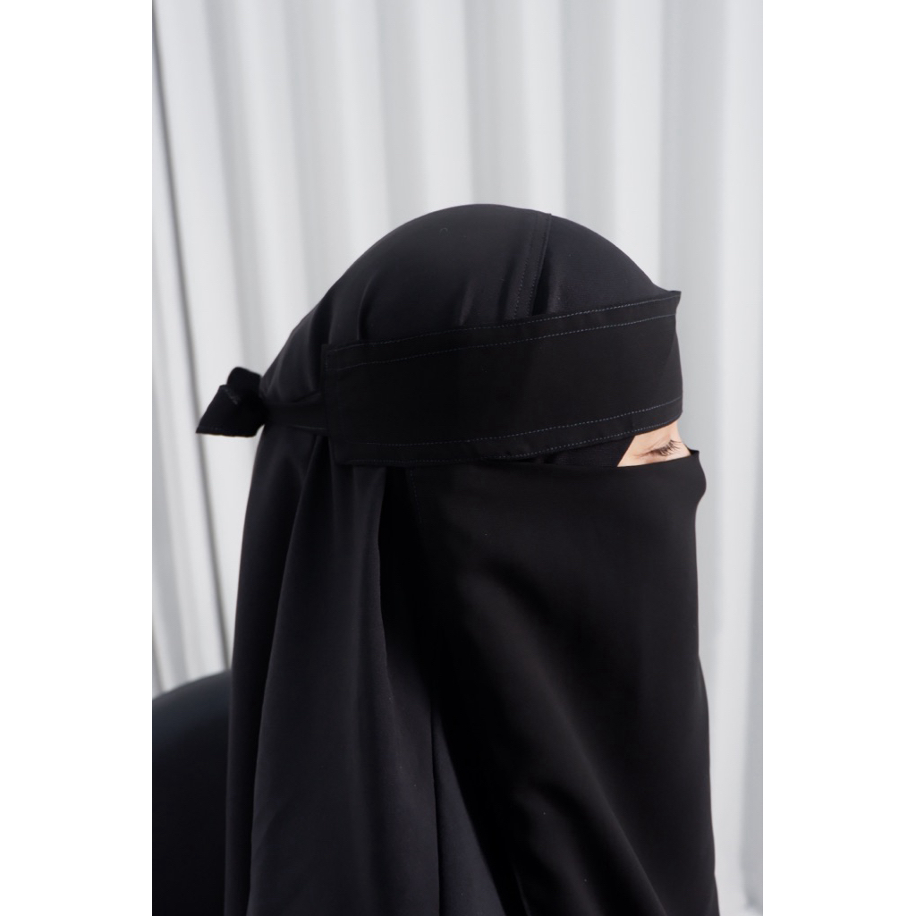 NIQAB BANDANA TALI KECIL- PED TIDAK KERAS siffon silk arab)