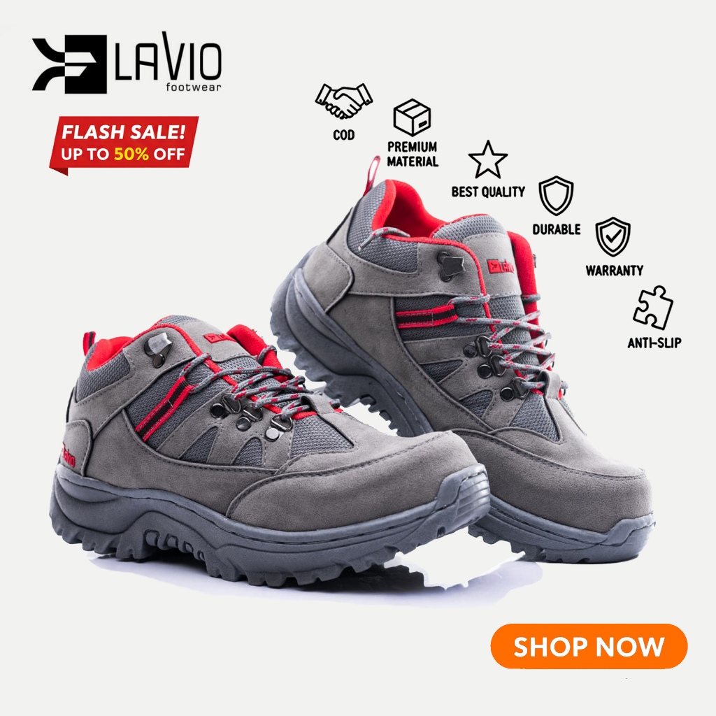 Sepatu Kerja Proyek Safety Shoes Grey Lavio Geneva Low