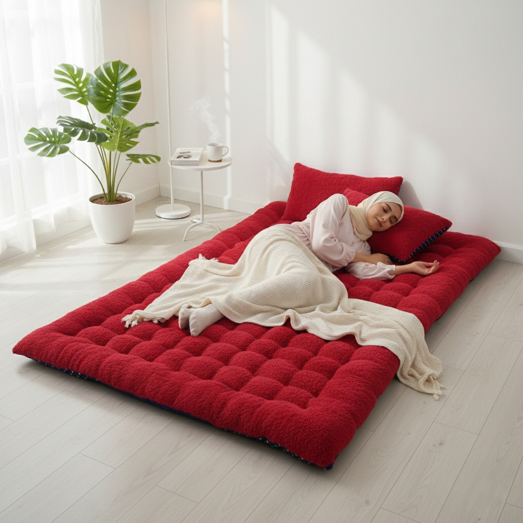 Diskon Kasur Karpet Gender (Surpet) Gratis 2 Bantal Bulu Raspur Tebal Anti Rontok