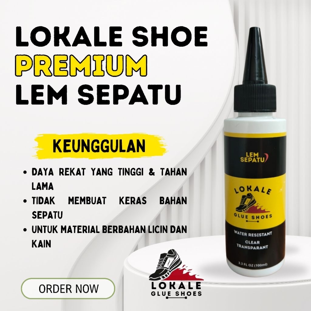 LEM LOKALE lem sepatu sendal karet premium bening super kuat tidak kaku