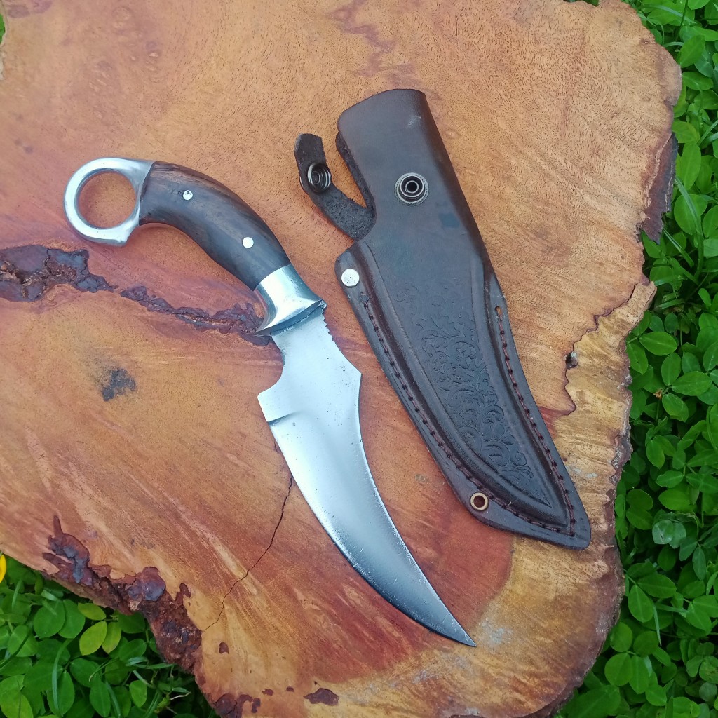 pisau seset skinner sarung kulit asli