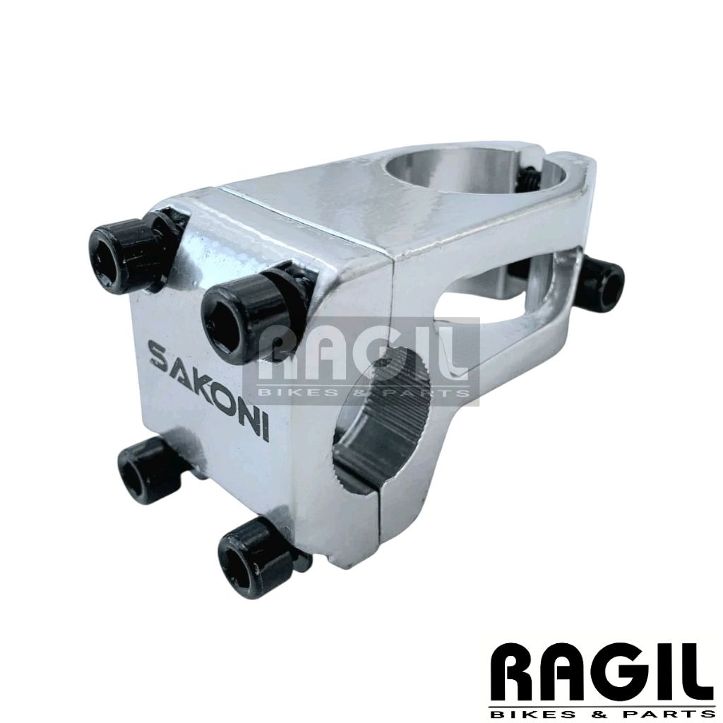 STEM SAKONI BMX 22.2 SILVER ALLOY KROM CHROME CAGAK TIANG STIR STANG KUNCI L