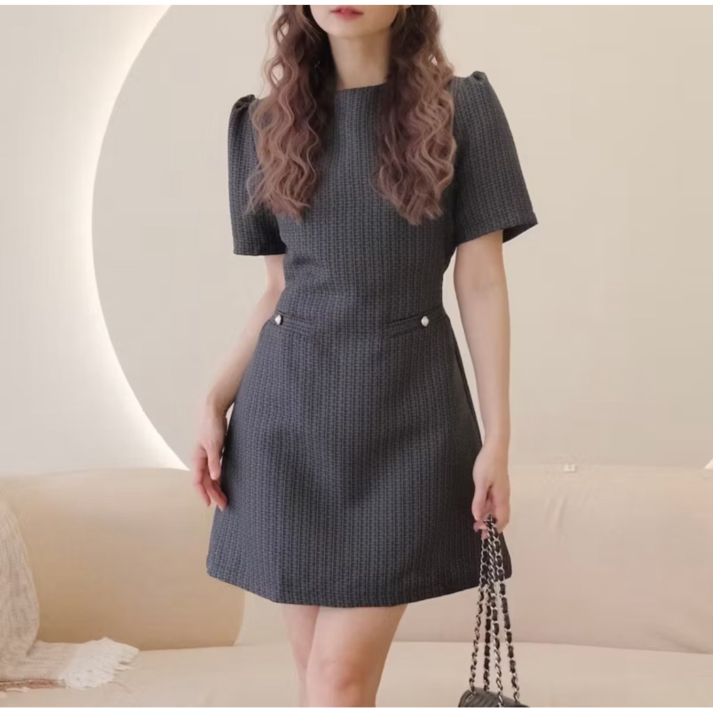 [preloved] HER APPAREL - AE-RI MINI DRESS | KOREAN MINI TWEED DRESS