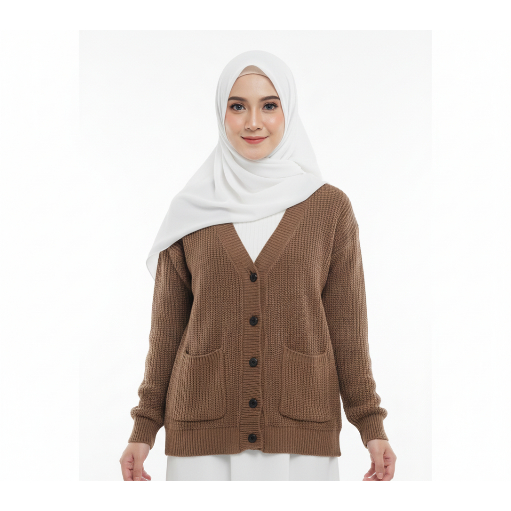 Cardigan Wanita Merisa Bahan Rajut Tebal Ukuran L Banyak Pilihan Warna