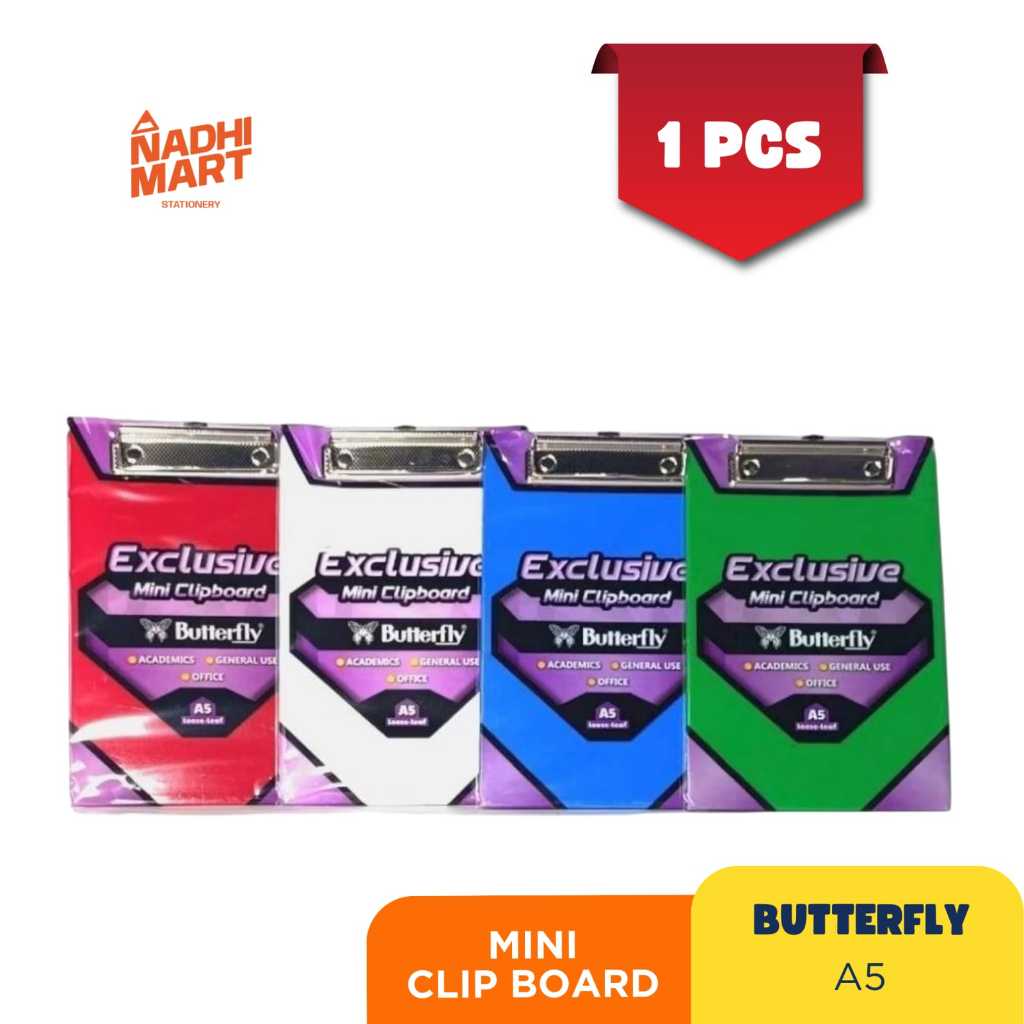 CLIP BOARD BUTTERFLY A5 MINI CLIP BOARD A5 PAPAN ALAS MENULIS MINI