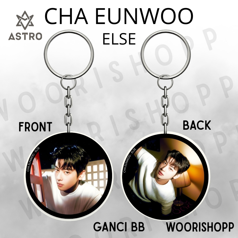 KEYCHAIN ASTRO ELSE GANCI BOLAK BALIK GANTUNGAN KUNCI KPOP UNOFFICIAL CHA EUNWOO JINJIN SANHA