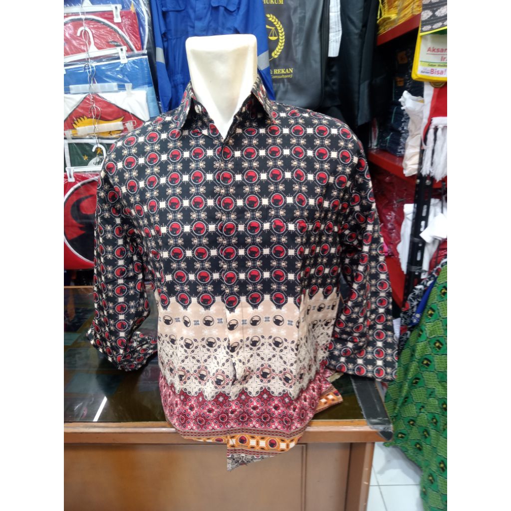 SERAGAM BATIK PARTAI PDI PERJUANGAN LENGAN PANJANG