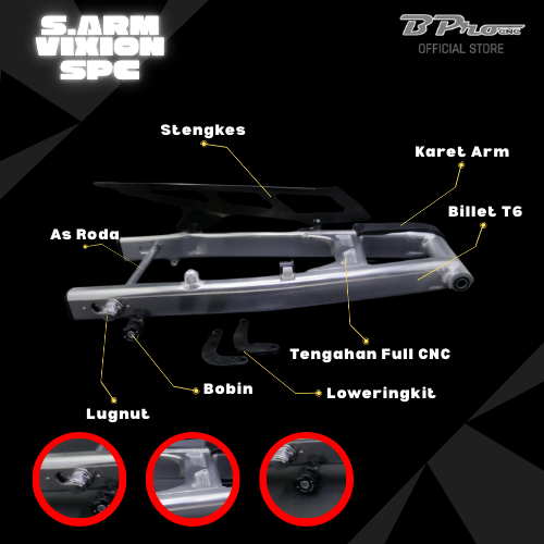 Swing Arm BPro Vixion New Disk Old Tromol SPC Original BPro Racing CNC Aluminium Billet T6