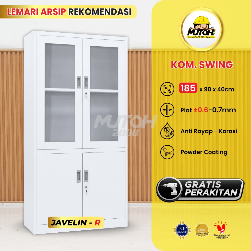 Lemari Arsip Besi Swing Kombinasi Lemari arsip kantor 2 Pintu pintu MUTOH JAVELIN