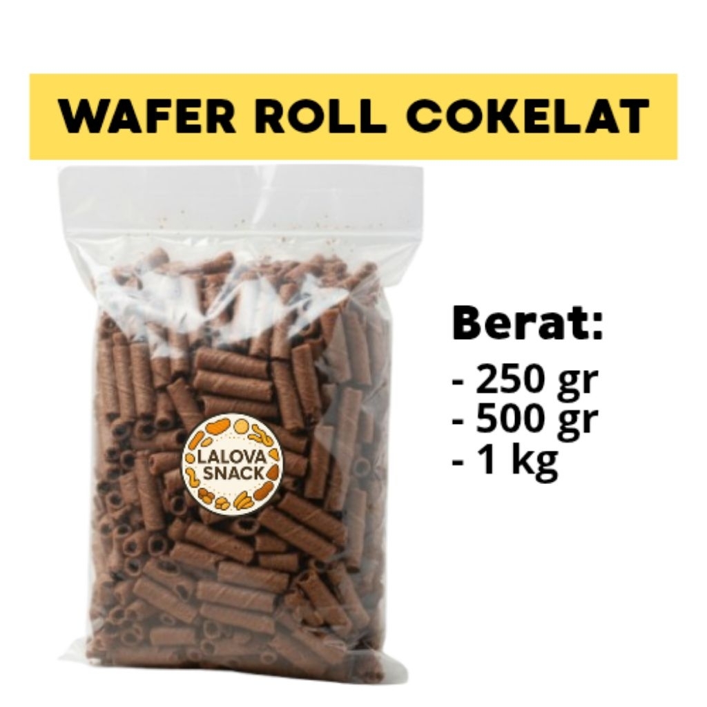 WAFER ROLL COKELAT SNACK KILOAN MANIS