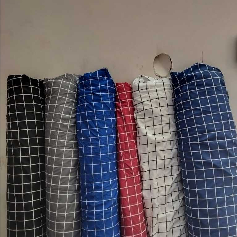 Kain Sprei Premium Meteran Katun Microtex Motif Kotak Kotak Aesthetic Per 0,5m Lebar Kain 240cm