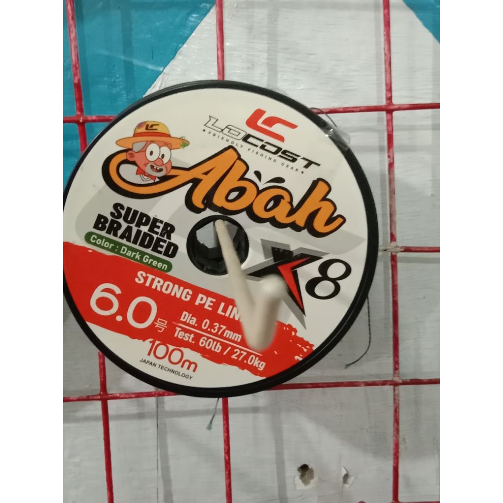 senar pancing PE lc Locost Abah x8  ukuran 0.37mm  60lbs/27kg